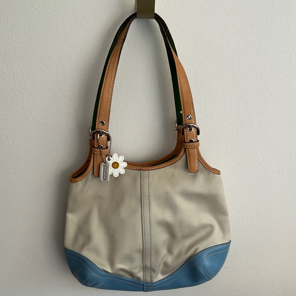 Vintage Coach Leather & Canvas Purse L3J-4430